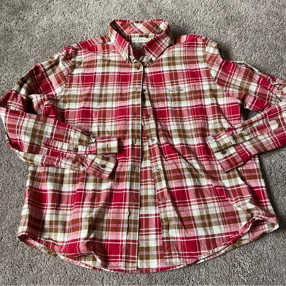 Vintage Rockies Women's XL Plaid Flannel Shirt